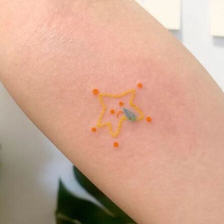 สติกเกอร์รอยสัก ลายดาวน่ารัก กันน้ํา สีสันสดใส
