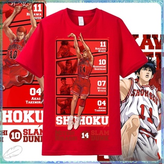 ขายดี เสื้อยืดแขนสั้นลําลอง ผ้าฝ้าย 100% พิมพ์ลายการ์ตูน Slam Dunk Sakuragi ทรงหลวม ขนาดใหญ่ สีดํา สําหรับผู้ชาย ไซซ์