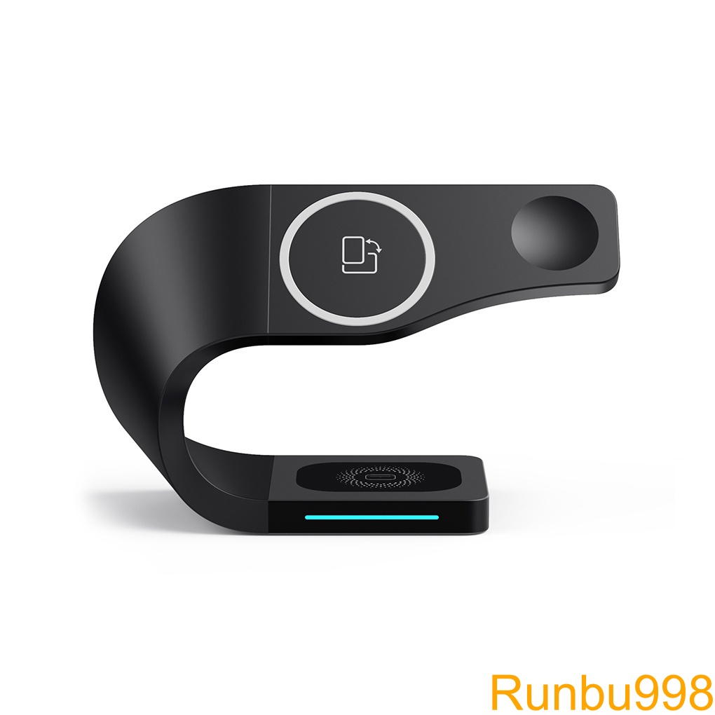 15W Mobile Phone Tablet Charger Wireless Charging Station 4in1 Zinc