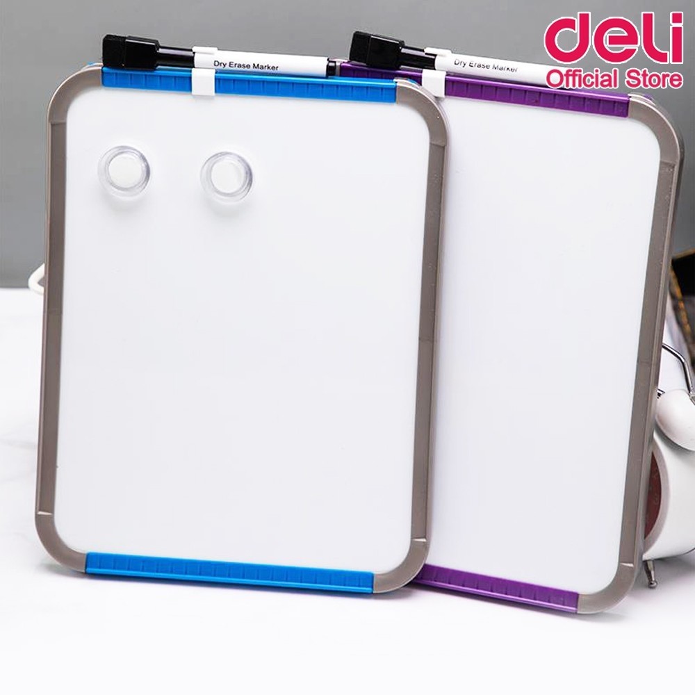 deli-39154-whiteboard-กระดานไวท์บอร์ด-ขอบมน-กระดานแม่เหล็ก-พร้อมอุปกรณ์ใช้งาน-279-216mm-เครื่องเขียน-ไวท์บอร์ด-กระดาน