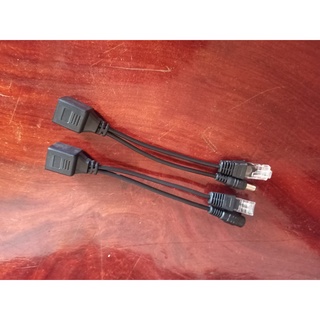 ส่งจากไทย สายแปลงไฟ POE Cable ฝากไฟไปกับสายแลน Passive POEใช้กับAccess Point router cctv สีดำ