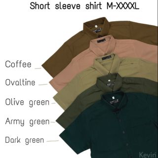 ภาพขนาดย่อของภาพหน้าปกสินค้าเสื้อเชิ้ตแขนสั้นสีพื้น short ​sleeve ​plain shirt จากร้าน s_magic บน Shopee