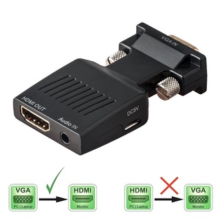 ภาพหน้าปกสินค้าHDMI ตัวแปลงสัญญาณ VGA TO HDMI with audio full hd มีเสียงด้วย (Black) ที่เกี่ยวข้อง