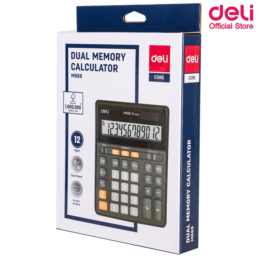 deli-m888-calculator-12-digit-เครื่องคิดเลขแบบตั้งโต๊ะ-12-หลัก-รับประกันนาน-3-ปี-เครื่องคิดเลขตั้งโต๊ะ-เครื่องคิดเงิน