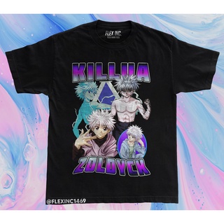 เสื้อยืด พิมพ์ลายอนิเมะ Killua Zoldyck Hunter x Hunter โอเวอร์ไซซ์ สไตล์วินเทจ