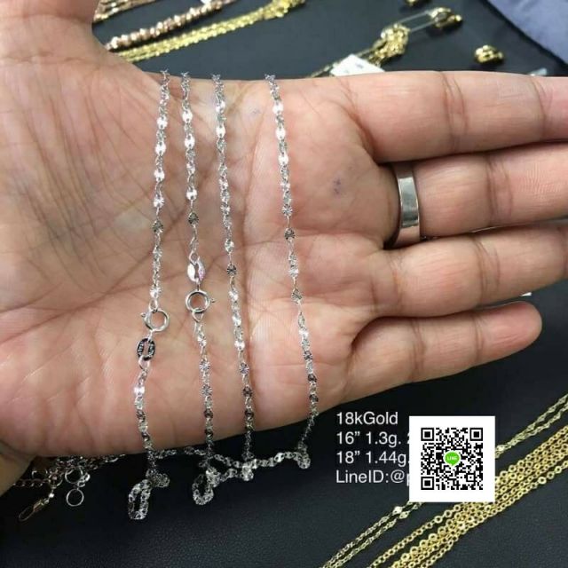 18kwhitegold-สร้อยคอทองคำขาวแท้-ลายซันเลย์