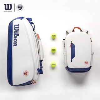 Wilson Wilson กระเป๋าเป้สะพายหลัง ใส่ไม้เทนนิส สไตล์ฝรั่งเศส 2 ชิ้น 6 ชิ้น 9 ชิ้น