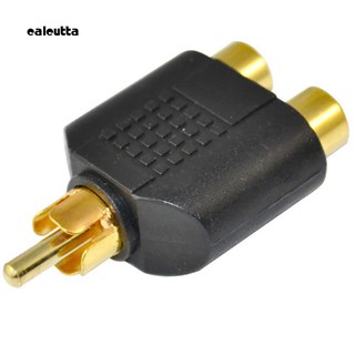 CAL_RCA Male to Double Female Socket AV Audio Video Signal Y Splitter Plug Adapter