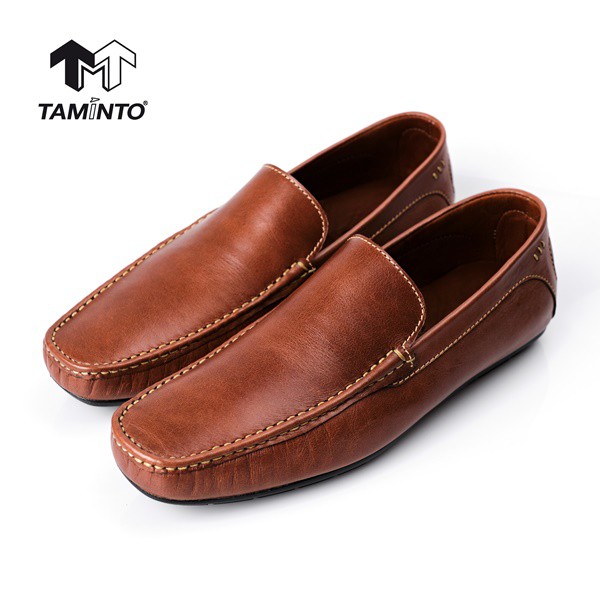 ภาพหน้าปกสินค้าส่งฟรี  Taminto รองเท้าผู้ชาย รองเท้าหนังแท้ แบบสวม รองเท้าคัชชู รองเท้าทำงาน รองเท้าหัวตัด M1907 Men's Loafers