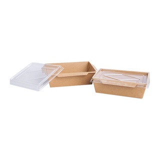 เอโร่ กล่องกระดาษคราฟท์ พร้อมฝา 900ml ยกแพ็ค 25ชุด ถ้วยกระดาษคราฟท์ ชามกระดาษ ถ้วยกระดาษ ARO KRAFT PAPER FOOD BOWL LID
