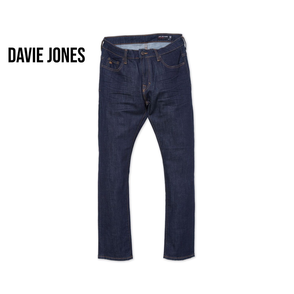 ราคาและรีวิวDAVIE JONES กางเกงยีนส์ ผู้ชาย ทรงสลิม สีกรม Slim Fit Jeans in navy SL0036NV