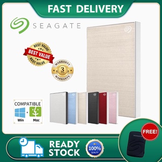 Seagate Backup Plus Slim 1TB/2TB Portable HardDrive Harddisk Free Pouch Bag