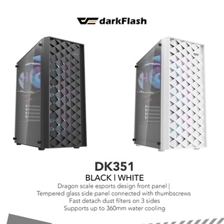ภาพหน้าปกสินค้าเคสคอมพิวเตอร์ (เคสเปล่า) AIGO DARKFLASH DK351 BLACK / WHITE E-ATX TEMPERED GLASS PC CASE GAMING CHASSIS ซึ่งคุณอาจชอบราคาและรีวิวของสินค้านี้