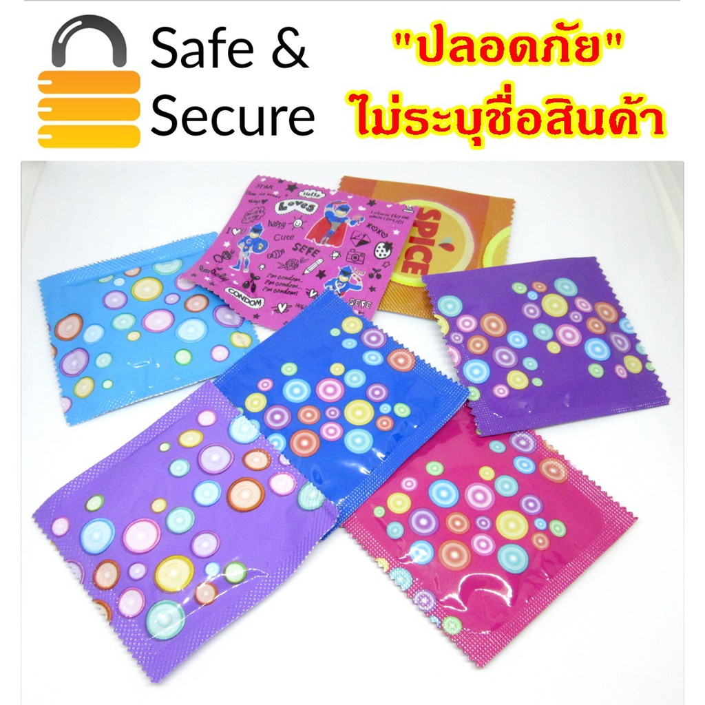 ภาพหน้าปกสินค้าถุงยาง condom แฟนซี (แยกชิ้น) ขนาด 49  52  54 mm / ถุงยางอนามัย