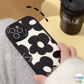เคสโทรศัพท์มือถือ แบบนิ่ม ลายดอกไม้ สีดํา สําหรับ Samsung Galaxy A04 A03S A22 A23 A24 A14 A13 A20S A53 A54 A70 A71 A72 A73 A30S A31 A32 A33 A34 A50S A51 A52S