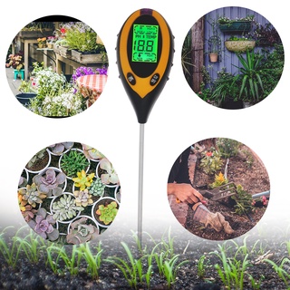 Professional Soil PH Meter 4 In 1 LCD แสดงผล อุณหภูมิ โซลา Moisture PH Garden Sunlight Tester สำหรับสวนพร้อมแสงไฟ