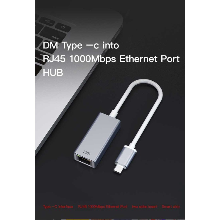 ฮับอีเธอร์เน็ต-type-c-เป็น-rj45-chb017-ไม่ต้องใช้ไดรเวอร์รองรับ-mac-และ-windows