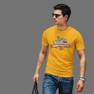 คอลูกเรือเสื้อยืดคอกลมเสื้อยืด ลาย Arizona Motorcycle Bikers Harley Davidson สีเหลือง สไตล์วินเทจ เรโทร คลาสสิกผ้าฝ้ายแท