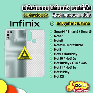 🔥พร้อมส่ง ฟิล์มกันรอย ฟิล์มหลังinfinix เคฟล่า infinix Smart5 Smart6 Note8 Note10 Hot8 Hot9 Hot10 Hot10s Hot10Play Hot12i