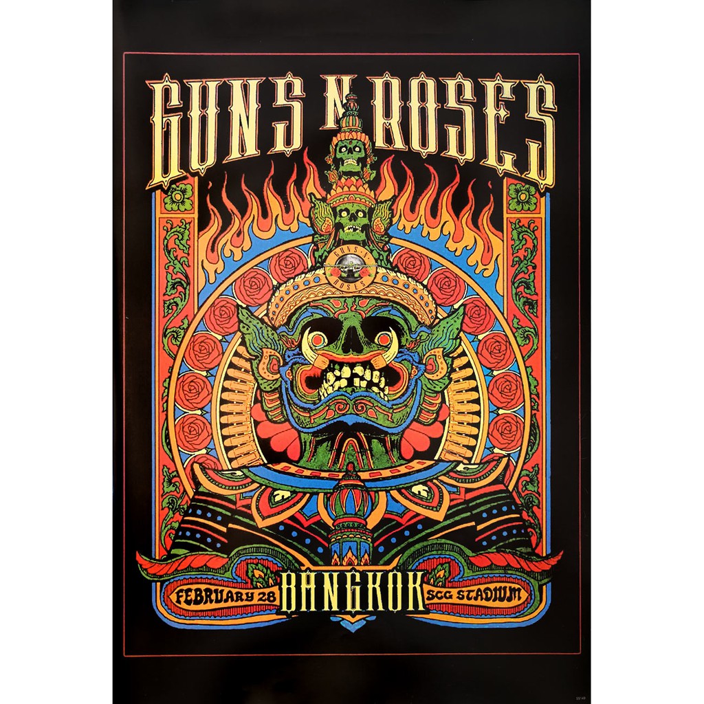 โปสเตอร์ คอนเสิร์ต วงดนตรี ร็อค Guns N’ Roses live in Bangkok POSTER 24