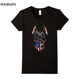 [S-5XL] เสื้อยืดคอกลม ผ้าฝ้าย พิมพ์ลายสุนัข Doberman In Usa America Bandana แฟชั่นสําหรับผู้ชาย
