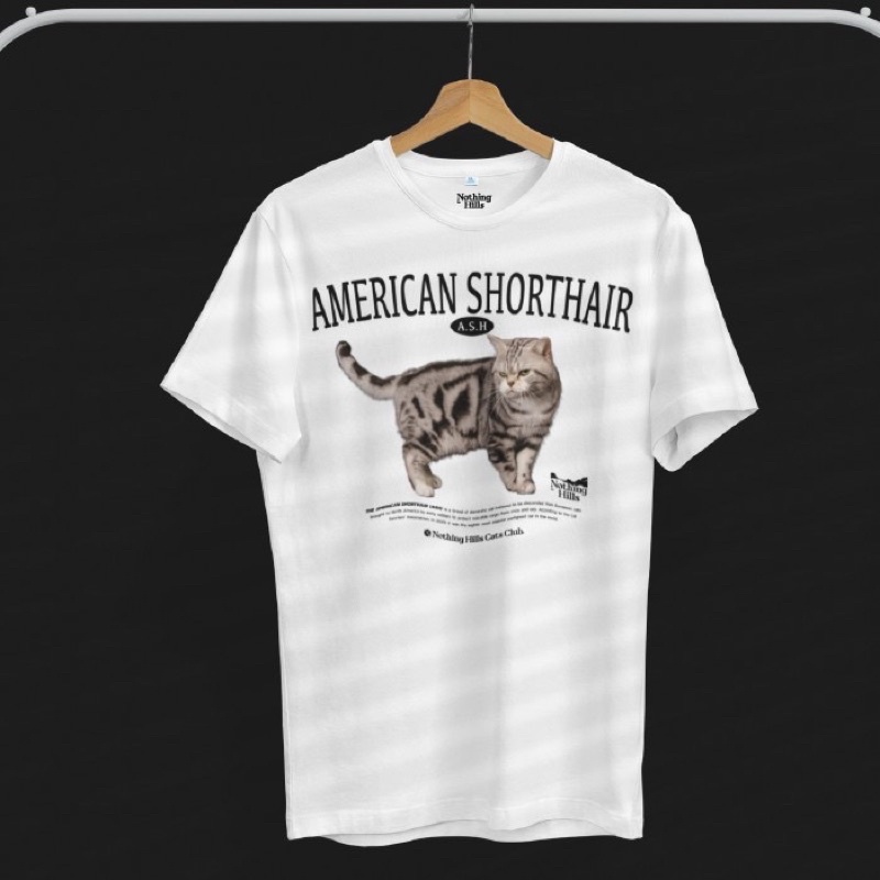 cod-เสื้อยืดลาย-american-shorthair-อเมริกันช็อตแฮร์-classic-cotton-unisex-by-nothing-hills