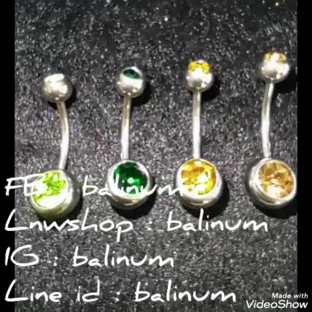 balinum-ac-3944-จิวสะดือก้านเจาะสแตนเลสแท้-316l-ประดับเพชร-cz-ดูหรูหราสวยงาม-มีหลายสีให้เลือก-ไม่ลอกไม่ดำไม่คันไม่แพ้