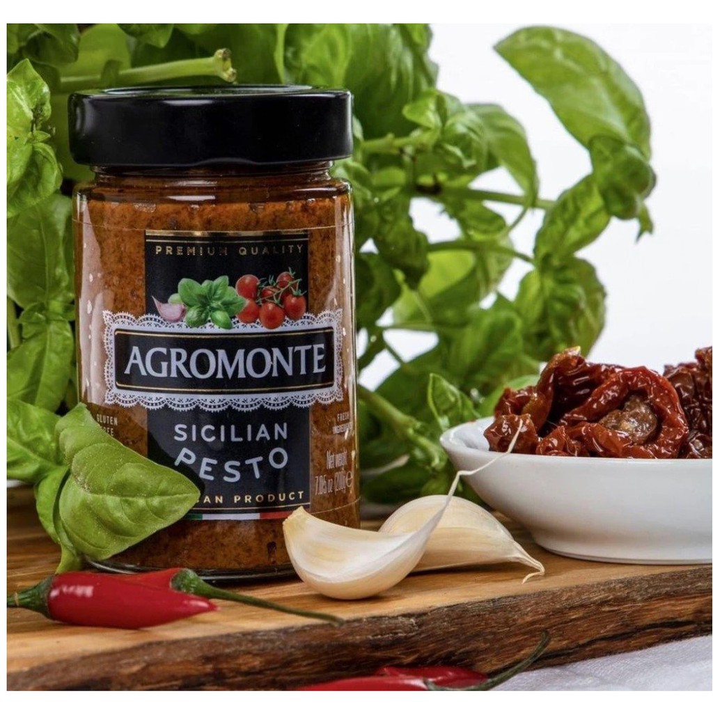 clearance-agromonte-sauce-pesto-red-sicilian-100g-ซอสเพสโต้มะเขือเทศเชอร์รี่ซิซิลีอบแห้ง