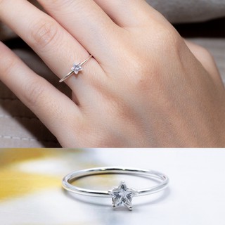 ราคาStar Jewelry แหวนเงินแท้ 92.5% แหวนแฟชั่น แหวนมินิมอล ประดับเพขร CZ รุ่น RS3070-SS