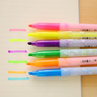 อุปกรณ์เครื่องเขียน ปากกามาร์กเกอร์เน้นข้อความลายน่ารัก