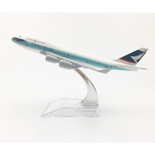 โมเดลเครื่องบิน-พร้อมส่งจากไทย-cathay-pacific-boeing-747-400-ขนาด-16cm-scale-1-400-มีขาตั้งโชว์