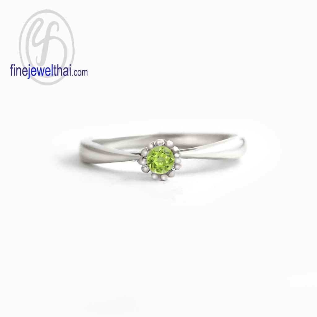 finejewelthai-แหวนเพอริดอท-เพอริดอท-แหวนพลอย-แหวนเงินแท้-พลอยประจำเดือนเกิด-peridot-silver-ring-birthstone-r1377pd