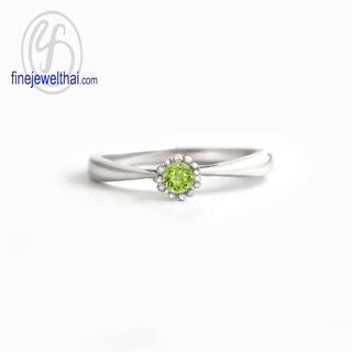 Finejewelthai-แหวนเพอริดอท-เพอริดอท-แหวนพลอย-แหวนเงินแท้-พลอยประจำเดือนเกิด-Peridot-Silver-Ring-Birthstone-R1377pd