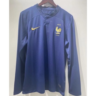 เสื้อกีฬาแขนยาว ลายทีมชาติฟุตบอล France Home { 2022-23} ไซซ์ S-2XL 22-23