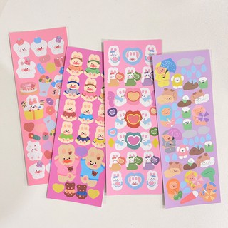 สติกเกอร์หมีการ์ตูนน่ารัก / สติ๊กเกอร์ตกแต่งสาวนักล่าดาว