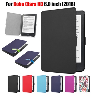 เคสหนัง PU TPU นิ่ม ป้องกัน E-Book สําหรับ Kobo Clara HD 2018 6.0 นิ้ว