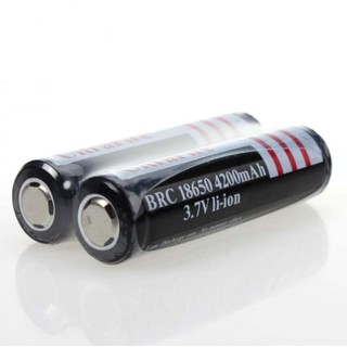 ถ่านชาร์จ 18650 3.7V 4200 mAh - สีขาว/ดำ (2 ก้อน)