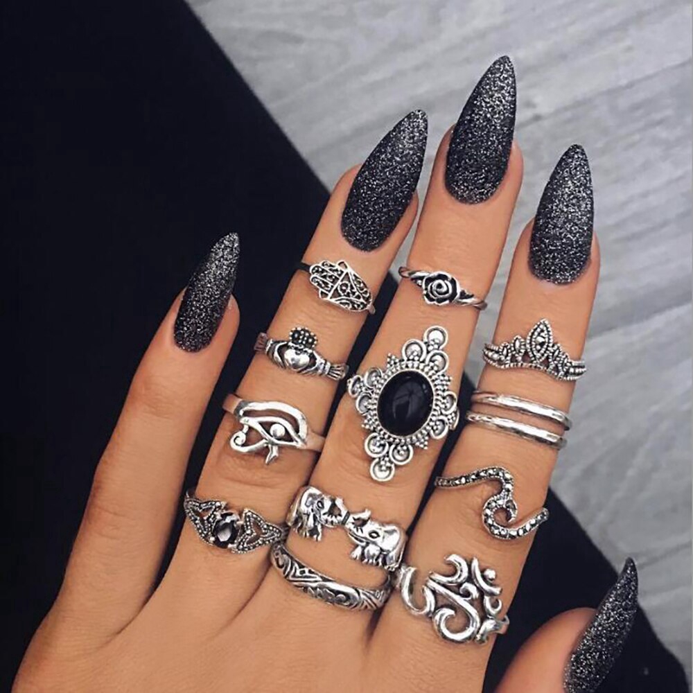 13-pcs-set-bohemia-rings-set-silver-color-elephant-eye-of-horus-hand-of-fatima-crown-carved-knuckle-rings-for-women-jewelry