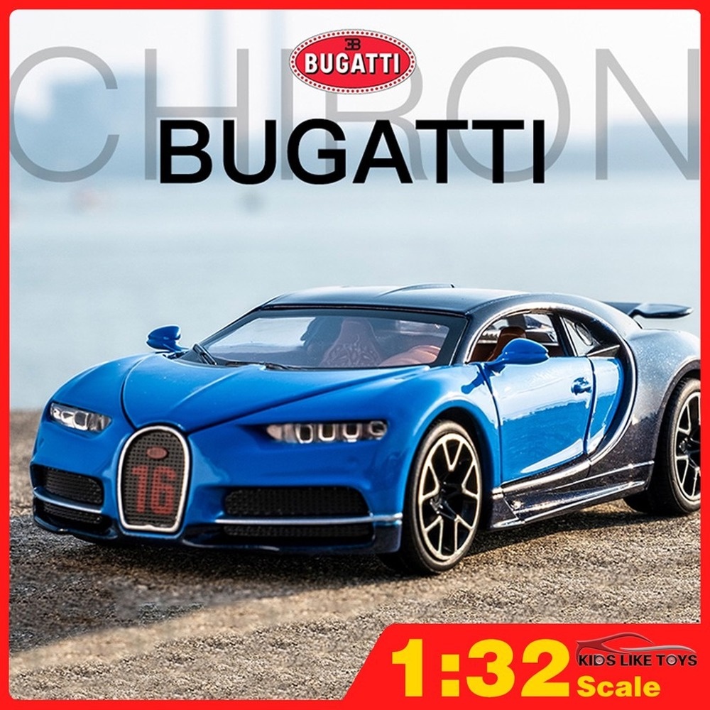 ภาพหน้าปกสินค้าKlt โมเดลรถยนต์ Bugatti Chiron Diecast 1:32 ของเล่นสําหรับเด็กผู้ชาย รถอัลลอยด์ ของเล่นสําหรับเด็กผู้ชาย รถบรรทุกอัตโนมัติ มีเสียง และไฟ ของเล่น ของขวัญ