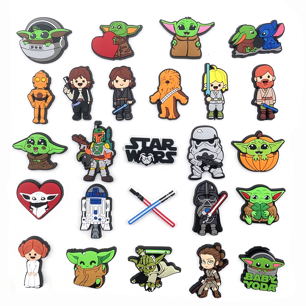 crocs-อุปกรณ์เสริม-จี้หุ่นยนต์-star-wars-jibbits-robot-alien-jibits-น่ารัก-สําหรับผู้หญิง