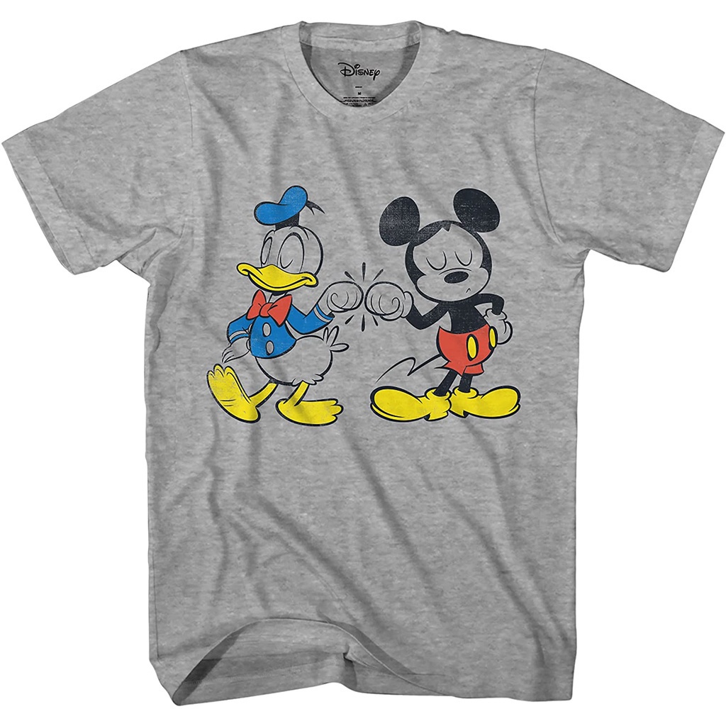 ดิสนีย์เสื้อยืดลำลอง-disney-mickey-mouse-donald-duck-cool-disneyland-world-funny-humor-adult-tee-graphic-t-shirt-for-men
