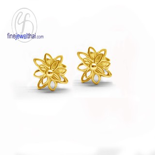 Finejewelthai ต่างหูดอกไม้-ต่างหูเงิน-เงินแท้ 925-ออกแบบพิเศษ-Silver-Design-Earring - E107500g