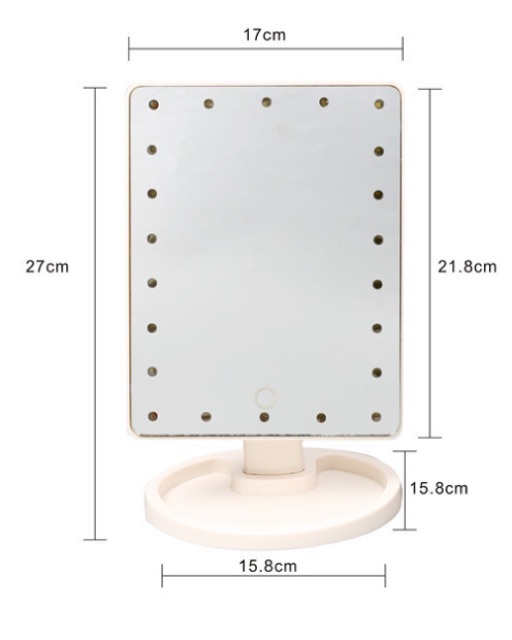 กระจกแต่งหน้า-led-ไฟ22ดวง-กระจกซูมขนาด-18-11-29-ซม