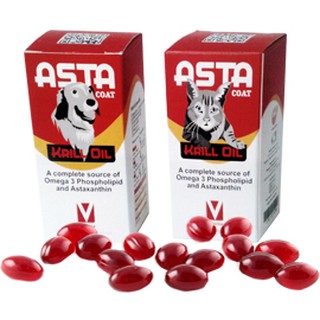 สินค้า ASTA Coat Krill Oil อาหารเสริม บำรุงผิวขน ลดอักเสบ บำรุงข้อ สายตา สมอง สุนัข-แมว