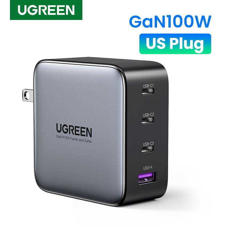 ugreen-รุ่น-40737-หัวอะแดปเตอร์ชาร์จไว-100w-gan-tech-4-port-usb-type-c-3-usb-1-รองรับ-มือถือ-tablet-notebook-ทุกรุ่น