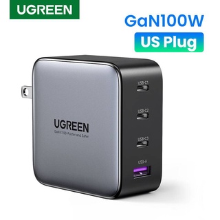 UGREEN รุ่น 40737 หัวอะแดปเตอร์ชาร์จไว 100W GaN Tech 4-Port USB Type-C(3) USB(1) รองรับ มือถือ, Tablet, Notebook ทุกรุ่น
