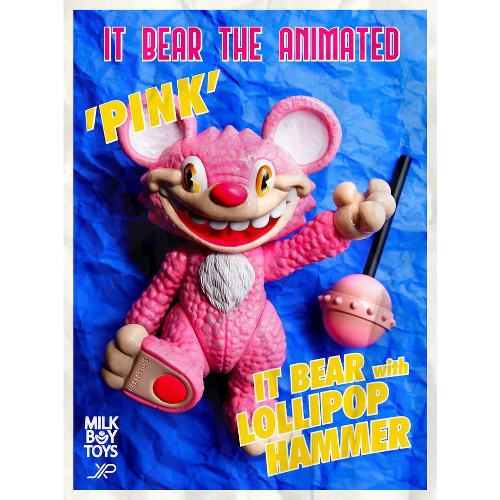 IT BEAR THE ANIMATED BY JPX X MILKBOYTOYS BLUE & PINK IT BEAR THE ANIMATED BY JPX X MILKBOYTOYS BLUE & PINK