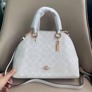 💥COACH KATY SATCHEL IN SIGNATURE CANVAS - white l