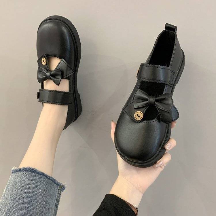ภาพสินค้าส่งจากไทย รองเท้าหนังผู้หญิง รองเท้าหัวกลม สไตล์อังกฤษ รองเท้าแมรี่เจน แฟชั่น รองเท้าหนังวินเทจ จากร้าน bmpshop8819 บน Shopee ภาพที่ 4