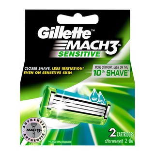 Gillette Mach3 Sensitive ยิลเลตต์ ใบมีดโกน มัคทรี เซนซิทีฟ 2 ชิ้น